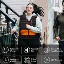 Dr. Prepare Women'S Heated Vest, Lightweight Heating Vest For Women With 3 Heating Levels, 6 Heating Zones, Adjustable Size, And USB Plug For Hiking Camping (Battery Pack Not Included) - Black - View 2