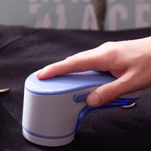 1個usb供電服裝絨毛刮器毛衣織物刮毛器,用於衣物、褲子的絨球修剪器 - 藍色 - 查看 1