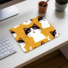 1 Pieza Almohadilla O Tapete Para Mouse Impreso Con Lindo Diseño De Gato Para Escritorio, Computadora, Laptop - 24*20cm/9.5*7.8in - Multicolor - Ver 5