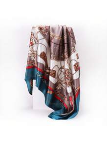 1 件卷轴印花 90 围巾，头巾时尚头巾头巾、发带、新款春秋女士头巾、多功能腰带/包包装饰、时尚头巾、围巾、披肩服装配饰头巾、发带、头带非常适合装扮您的万圣节 - 藍色 - 查看 12