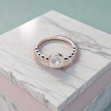 Fashionable Exquisite Personalized Micro Inlay Zirconia Classic Engagement Ring, Ideal For Girlfriend, Boyfriend, Friend, As A Festival Gift, 1pc - Wedding Ring - View 4