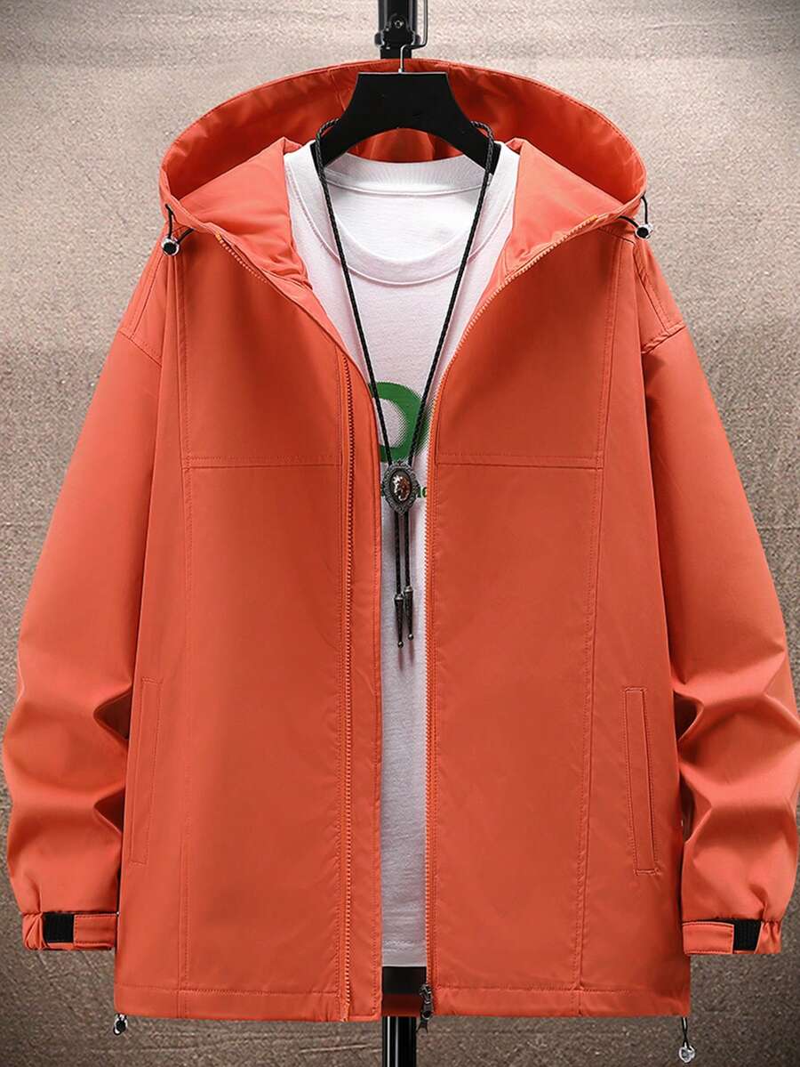 男士秋冬季戶外休閒保暖外套 - 紅色 - 查看 1