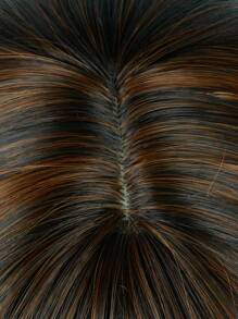 16 Inch Long Straight Brown Wigs Synthetic Wigs With Bangs Women's Wigs For Daily Use Party Or Cosplay Taking Photos - Piano Color - View 6