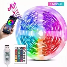 Tira De Luces Led App Bluetooth Control 5050 Rgb - Blanco - Ver 4