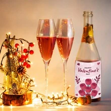 1套/6件最新情人节派对装饰家居贴纸创意礼物节日装饰酒瓶标签贴纸，适合男朋友和女朋友 - 粉色 - 查看 4