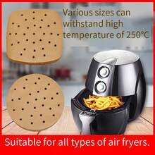 50pcs/Pack Air Fryer Parchment Paper, Greaseproof, Non-Stick, Heat Resistant, For Oven, Microwave Friendly, Baking Tool - Yellow - View 3