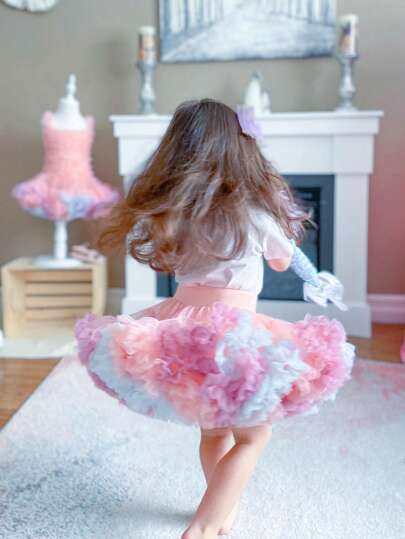 少女可愛、華麗、優雅、甜美、彩虹網紗芭蕾舞裙、派對裙、沙灘裙、生日禮物，四季皆宜