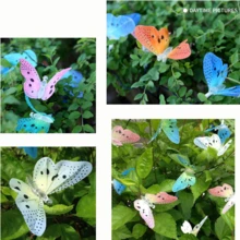1入組太陽能戶外花園串燈,12顆蝴蝶形狀led燈,8種模式太陽能妖精裝飾照明,適用於庭院、花園、防水燈 - 彩色 - 查看 2