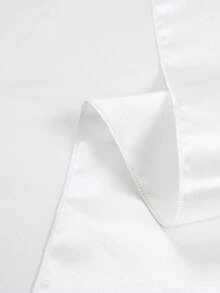 1pc White Satin Damask Tablecloth, Smooth And Soft, Luxury Silk Tablecloth For Parties, Weddings And Banquets - White - View 6