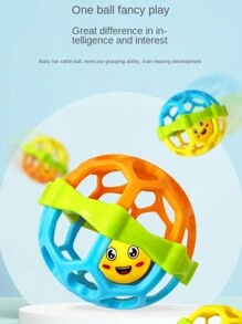1 个益智软橡胶扣球，全新明亮多彩设计，适合爬行和抓握，适合 0-1 岁婴儿玩具（颜色随机） - 彩色 - 查看 3