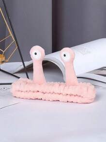 1 件裝卡通眼睛法利天鵝絨立體蝸牛眼睛頭帶,可愛毛絨蝸牛捲曲髮帶髮帶甜美女孩可水洗髮帶,浴室小工具,浴室實用可愛卡通髮帶 - 彩色 - 查看 4