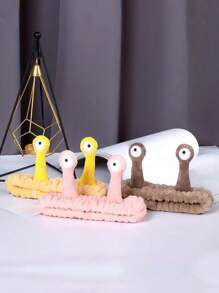 1 件裝卡通眼睛法利天鵝絨立體蝸牛眼睛頭帶,可愛毛絨蝸牛捲曲髮帶髮帶甜美女孩可水洗髮帶,浴室小工具,浴室實用可愛卡通髮帶 - 彩色 - 查看 6