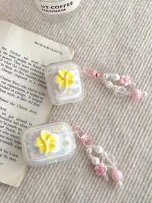 3d卡通黃花硅膠耳機盒,適用於airpods1/2,airpods Pro,airpods 3和airpods Pro(第2代) - 黃色 - 查看 5