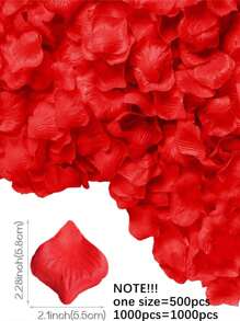 500/1000入組人工玫瑰花瓣假花絲綢婚禮花瓣，適用於派對、活動、婚禮、聖誕、情人節裝飾 - 紅色 - 查看 2