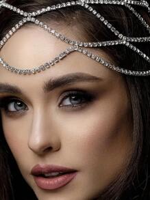 1920s Vintage Rhinestone Mesh Cap Headpiece For Women, Suitable For Party/Wedding/Drama - Silver - View 2