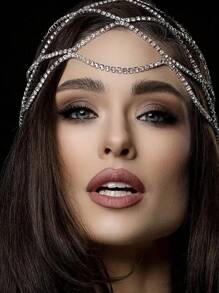 1920s Vintage Rhinestone Mesh Cap Headpiece For Women, Suitable For Party/Wedding/Drama - Silver - View 4