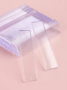 100pcs Acrylic Transparent Nail Display Sticks, Waterproof Removable Traceless Clear Mounting Tape For Salon Nail Tips Colors Designs Showcase,Nail Supplies,Nail Tools,Nail Art Tools,Back To School,Nails,Nail Tools For Press On Nails - Clear - View 4