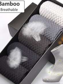 10 Pairs Men Bamboo Fiber Socks Casual Business Deodorant Breatheable Sport Sock