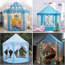 Casa De Campaña de Castillo , Facil De Armar, Carpa Interior - Azul - Ver 2