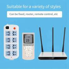 10入組壁掛式電源板固定器,自黏式桌面插座固定器,適用於家居裝飾和電線管理（隨機風格） - 白色 - 查看 9