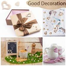 400 Pcs/Set Wooden Decorations Hearts Craft,Hollow Heart Wood Hangings For DIY Wedding Table Centerpieces,Valentine'S Gifts,Card Making - Camel - View 4