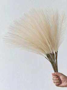 10pcs Artificial Flower Reed Pampas Grass Artificial Flower Decoration, 52 Cm Beige Artificial Reed, Window Living Room Wedding Floor Decoration Flowers, Suitable For Wedding Party Decoration, Home Living Room Bedroom Decoration, Vase Arrangement, DIY Shooting Props - Apricot - View 11