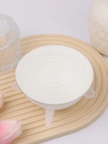 6pcs Silicone Bowl Cover & Sealing Lid, Multifunctional And Universal Food Wrap For Home Use - White - View 5