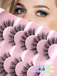 全新 5 對 3d 人造水貂睫毛柔軟蓬鬆戲劇化化妝假睫毛自然外觀手工睫毛 - 交叉款 - 查看 1