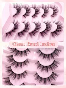 全新 5 對 3d 人造水貂睫毛柔軟蓬鬆戲劇化化妝假睫毛自然外觀手工睫毛 - 交叉款 - 查看 3