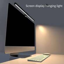 1pc 6w Led Monitor Mount Lamp With Dual Color Temperature, Touch Dimming, Eye Protection & Blue Light Blocking, Asymmetric Computer Screen Light - Black - View 8