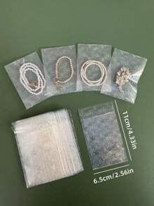 50/100pcs Transparent Holographic Iridescent Jewelry Bags, Jewelry Protection Bags Heart Gradient Transparent OPP Bags, Shiny Card Film, Colorful Photochromic Photo Card Protector - Multicolor - View 12