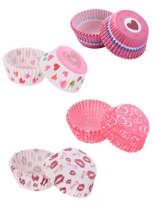 300/100入組心形紙杯蛋糕杯,標準尺寸,適用於情人節、婚禮、生日、節日主題派對(混合款式) - 戀愛蛋糕紙托(混裝) - 查看 9