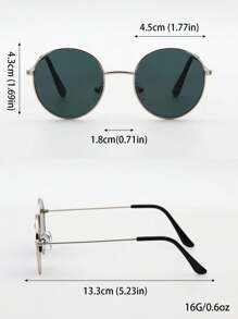 1 副儿童圆形金属框架眼镜，简约时尚，适合男孩和女孩，适合化装派对、日常生活和户外旅行配件，防尘 - 金色 - 查看 2