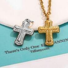 2件304不銹鋼帶圓圈十字吊墜簡約時尚男女日常用diy飾品配件吊墜項鍊 - 吊墜 - 查看 5