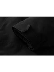 Men Anti-Static And Warm Outdoor Waterproof Hooded Shell Jacket - Black - View 7