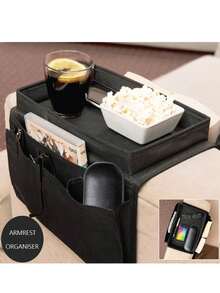 1個多功能沙發收納袋,沙發扶手懸掛袋,遙控器收納盒家居組織 - 黑色 - 查看 4