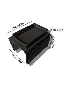 1個多功能沙發收納袋,沙發扶手懸掛袋,遙控器收納盒家居組織 - 黑色 - 查看 2