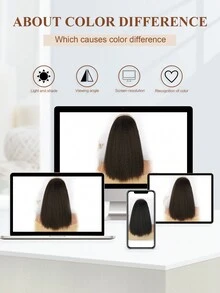 黑色14吋蓬鬆厚實亞麻馬尾辮,抽繩式亞麻馬尾辮,適用於女孩 (自然黑1b) - 黑色 - 查看 8