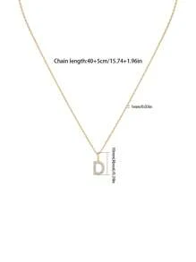 FOREVER QUEEN S925 Silver Necklace 26 Initial Letters A-Z Necklace Plated With 14K Necklace For Bestie Women Girls Valentine's Day Gift Valentines - Yellow Gold - View 7