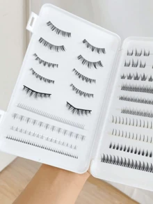 1pc False Eyelash Storage Box, Portable Eyelash Organizer Case For Professional Makeup Artist, High Capacity - White - View 3