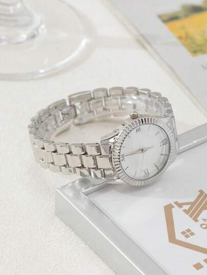 1pc Stainless Steel Material able Elegante Ladies' Wristwatch As Students Returning To School view 2