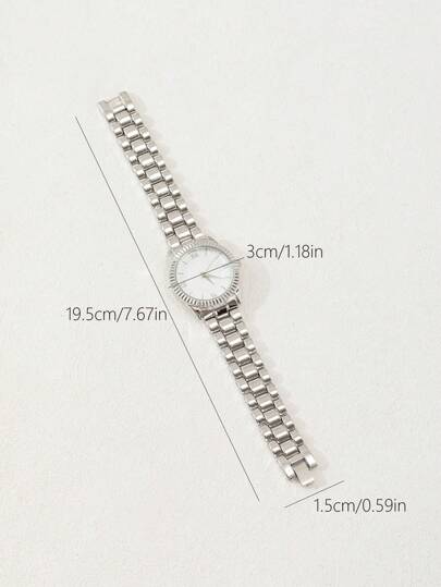 1pc Stainless Steel Material able Elegante Ladies' Wristwatch As Students Returning To School view 4