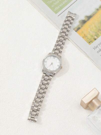 1pc Stainless Steel Material able Elegante Ladies' Wristwatch As Students Returning To School view 3