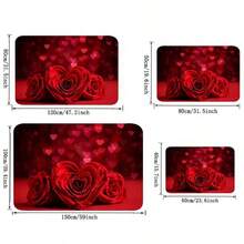 1pc Creative Design Crystal Velvet Living Room Rug Modern Cartoon Sofa Coffee Table Carpet For Home Decoration, Random Delivery - Love Heart Rose - View 7