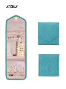 捲式可折疊珠寶盒,旅行珠寶收納袋,適用於戴環和戒指,鑽石項鍊和胸針等