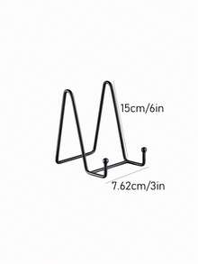 1pc N Shape Iron Picture Frame Holder Minimalist Metal Stand For Mobile Phone And Tablet - Black - View 3