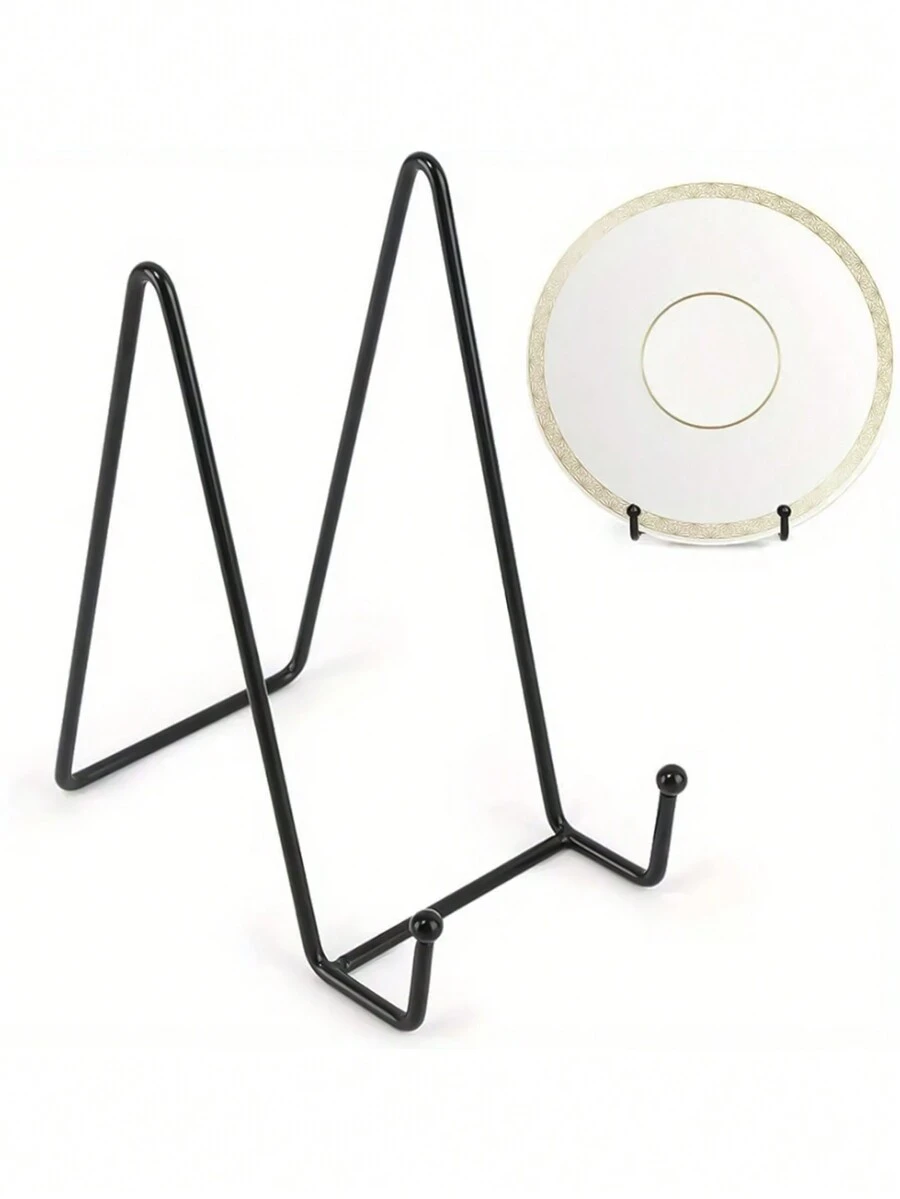 1pc N Shape Iron Picture Frame Holder Minimalist Metal Stand For Mobile Phone And Tablet - Black - View 1