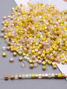 4mm 100pcs/Lot Pink Purple Cube Czech Crystal Glass Beads Cube Square Glass Loose Space Beads For Jewelry Making DIY Handmade