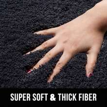 120cm X 70cm Non Slip Bath Mat Machine Washable Bath-Mats For Bathroom Durable Soft Bath Rugs Water Absorbent Bathroom Mats Fluffy Microfiber Bath Rug - Dark Grey - View 3