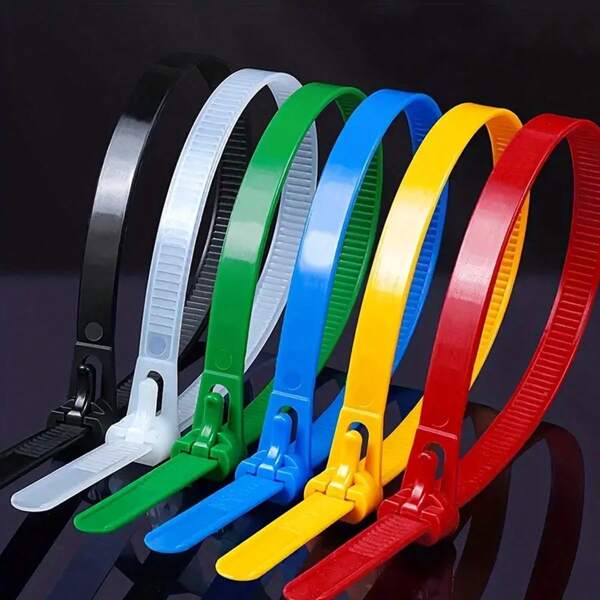 Reusable Cable Ties, Available In 20pcs/40pcs/60pcs, Nylon Self-Locking Zip Ties, Twist Ties Cord Organizer, Black/White/Multi-Color Plastic Clips, Cable Ties